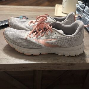 Brooks Women's Light Gray and Peach Sneakers